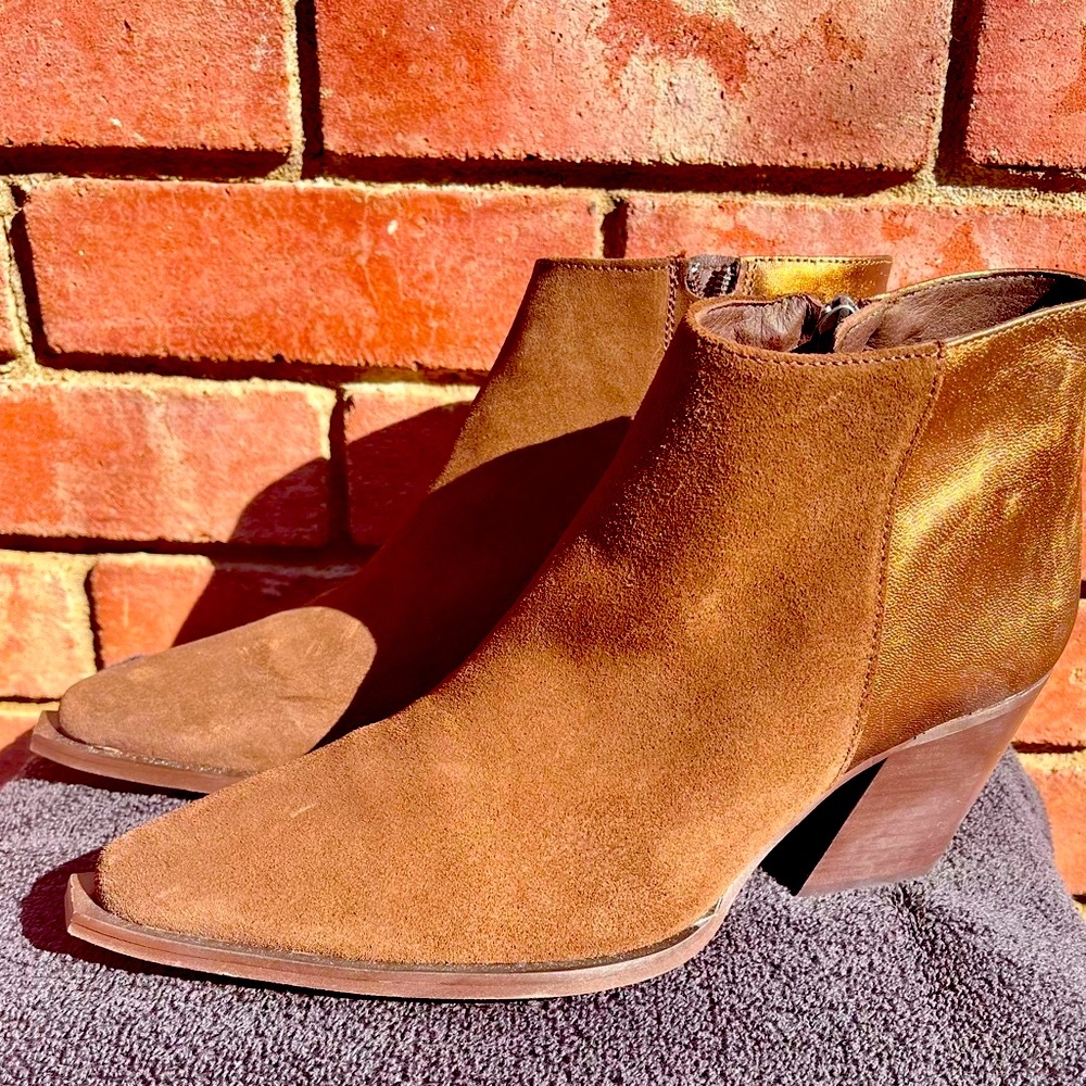 Brown Suede Ankle Boot from INTENTIONALLY BLANK